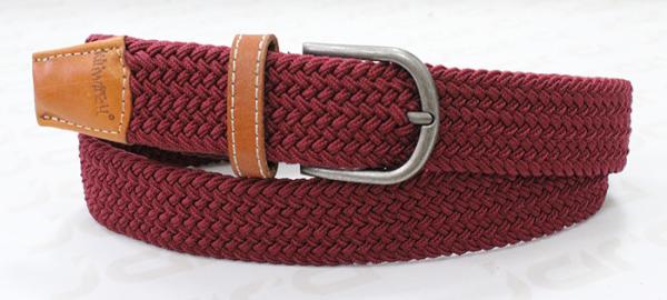 Black / Red Polyester Men's Elastic Braided Stretch Belt Elastic Tape Decoration