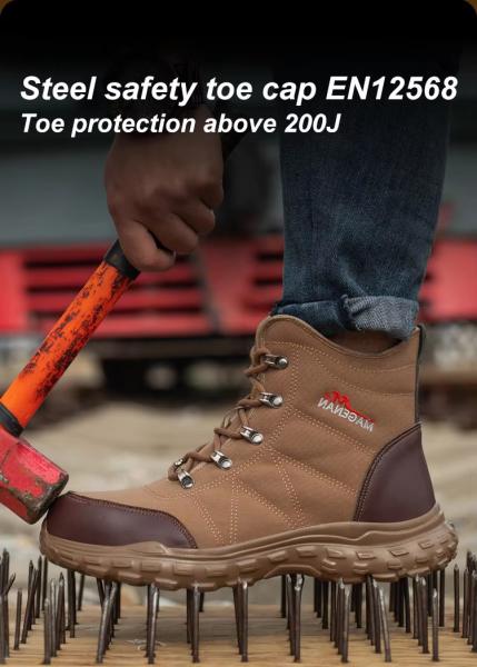 6 Lace To Toe Steel Tip Safety Boots Lightweight Safety Boots For Construction