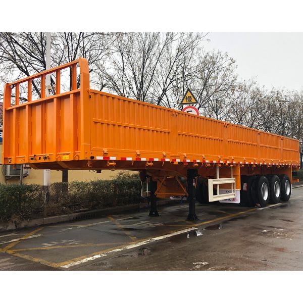 Myanmar Market 3 Axles 4 Axles Flatbed Cargo Semi Trailer with Side Wall and JOST/FUWA 28T Landing Gear