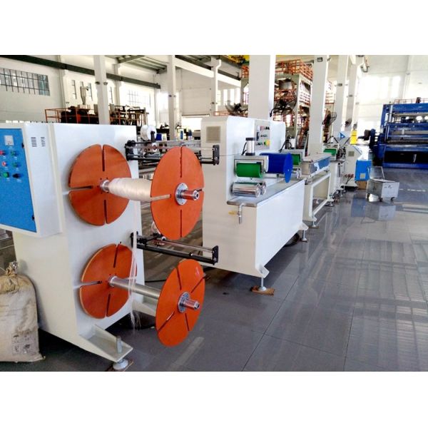 Plastic Net Extrusion Line , PE Net Knitting Machine 35kg/Hr Capacity