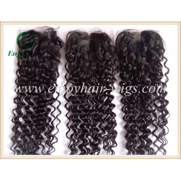 Lace top closure 4''x4'' ,malaysian virgin hair natural color deep wave 10''-24''length