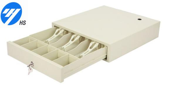 Custom Ivory / Black Metal POS Cash Drawer CE / ROHS / ISO Standard
