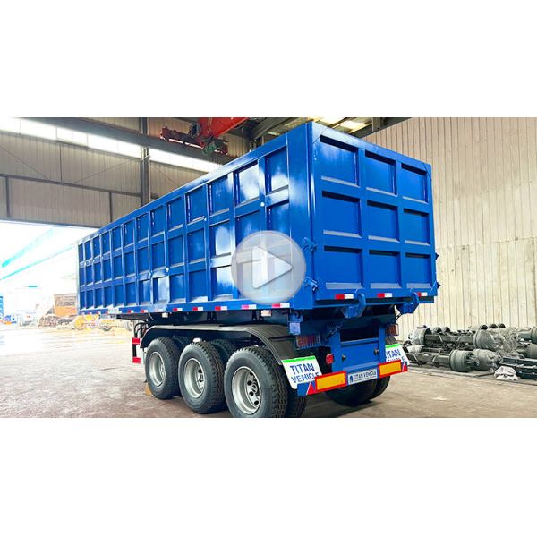4 Axle 35 40 45 m3 Dump Semi Trailer Tipper Trailer Hydraulic Rear End Trailer for Sale