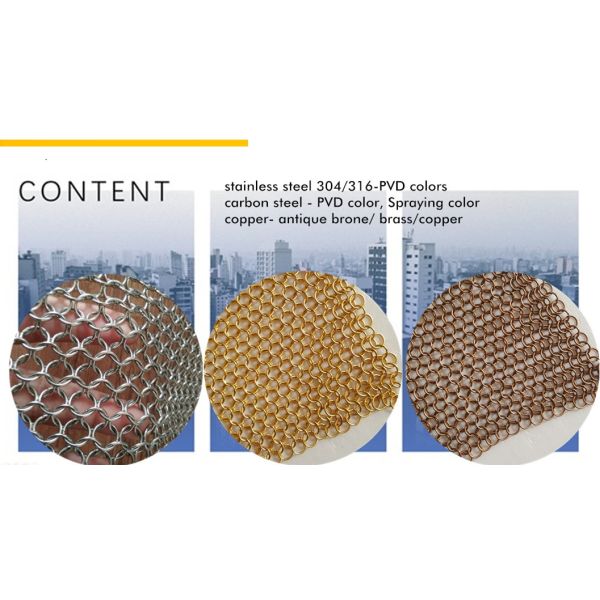 Cortinas de la malla metálica del acero inoxidable del correo de China para la decoración exterior interior