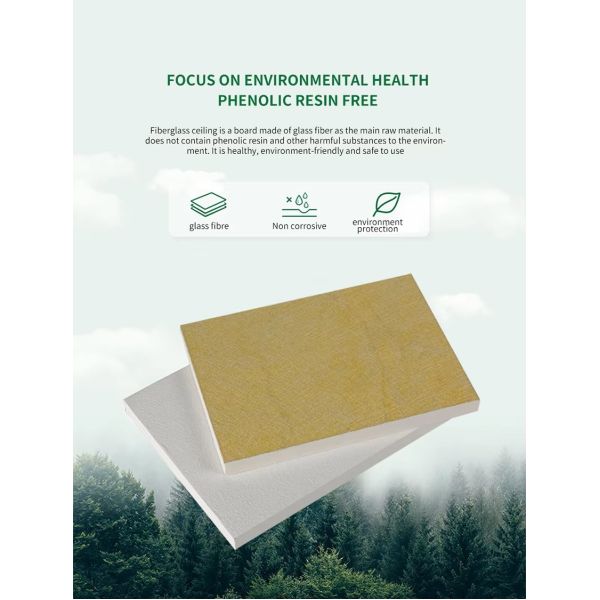 9mm Thickness Polyester Fiberglass Ceiling Panel For Modern Interior Design