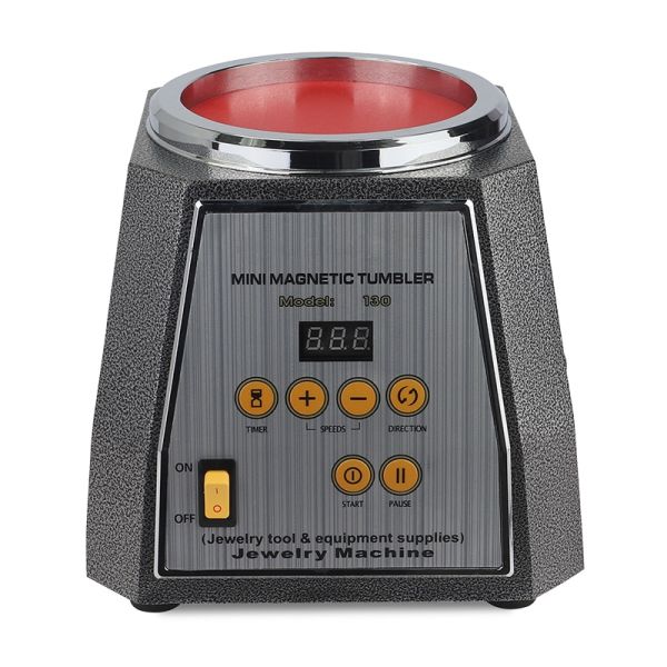 KT130 Polishing Machine Metal Grinding Jewelry Digital Display Magnetic Tumbler