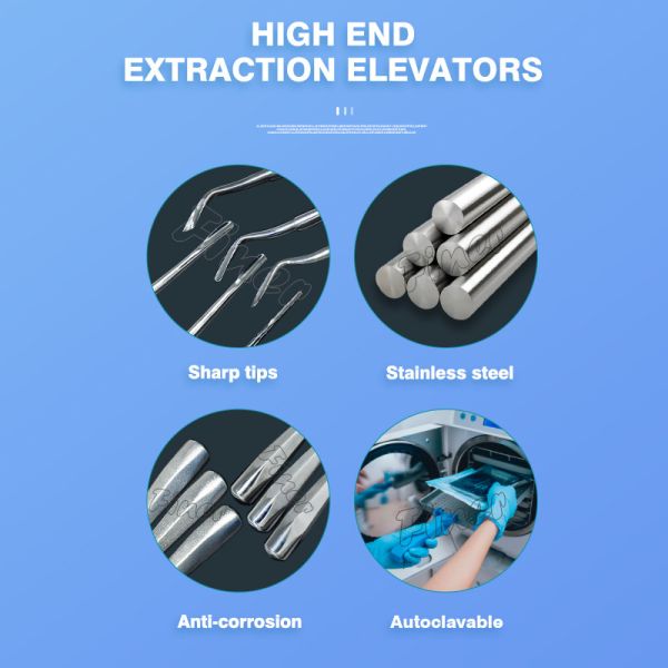 8 штук Стоматологические хирургические инструменты Оральная хирургия Стоматологический корень Минимально инвазивный экстракция зуба Экстракция лифт