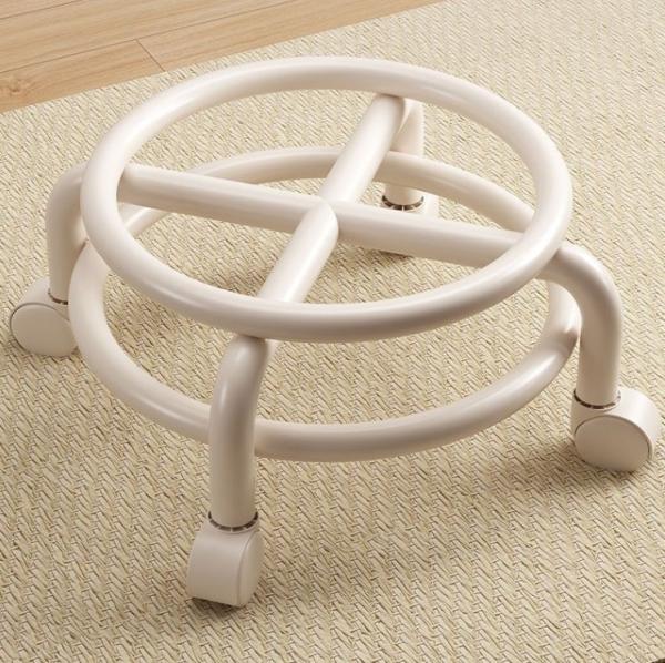 Soft Padded Low Stool With Wheels Stain Resistant And Sun Resistant
