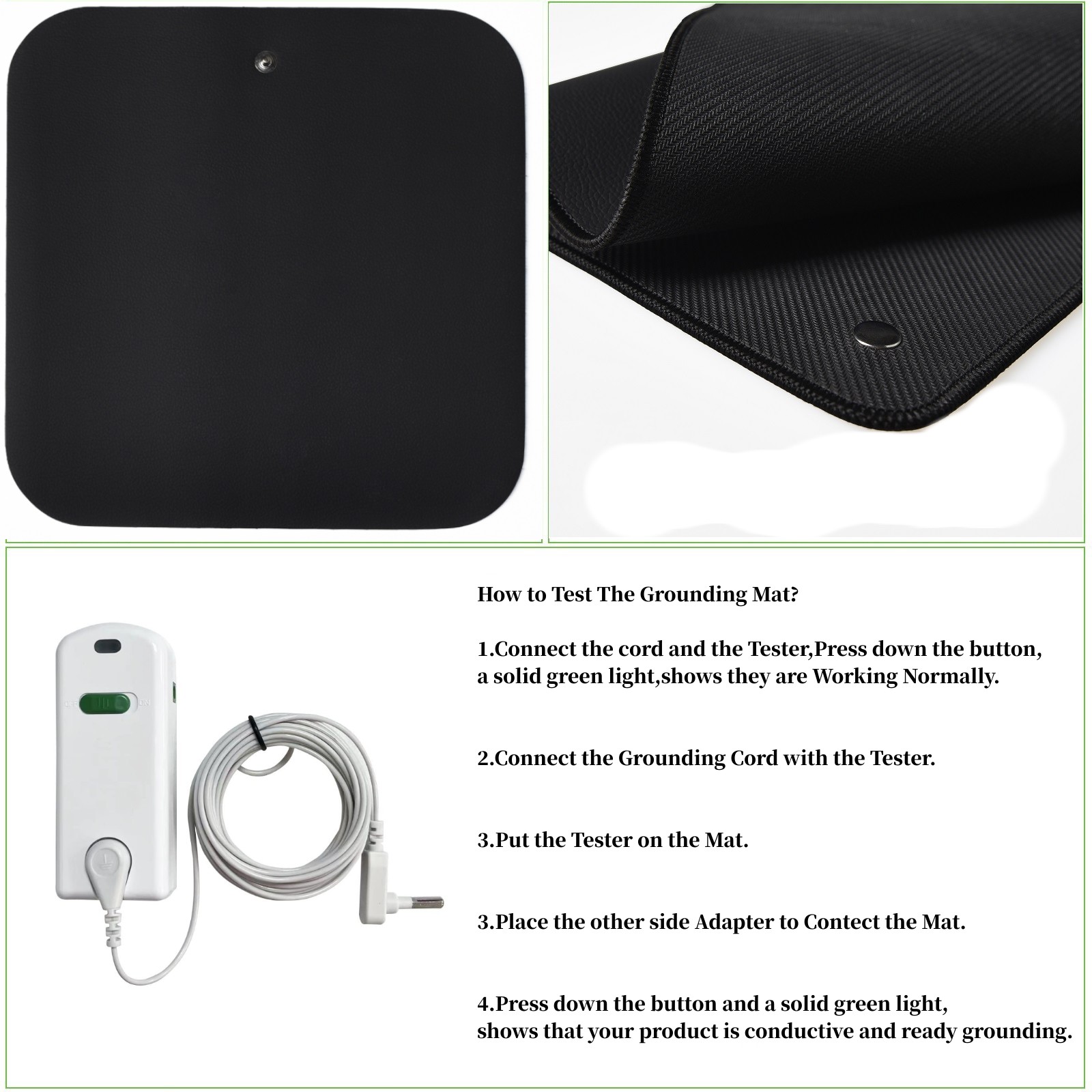 Factory Wire Cord Tester with Grounding Cord for Conductive Earth Mats Earthing Bed Sheets test the Earth Grounded