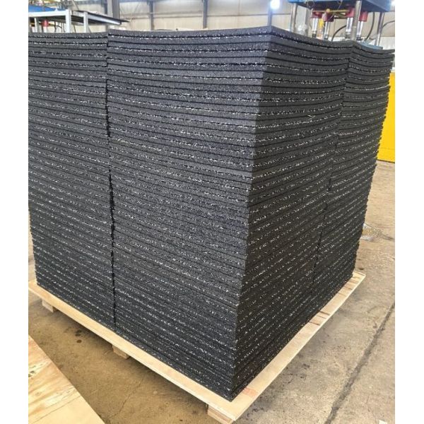 Heavy Duty Solid Black Gym Rubber Flooring Tile 20mm - Tile (1m X 1m) with Edge Corner and Clips