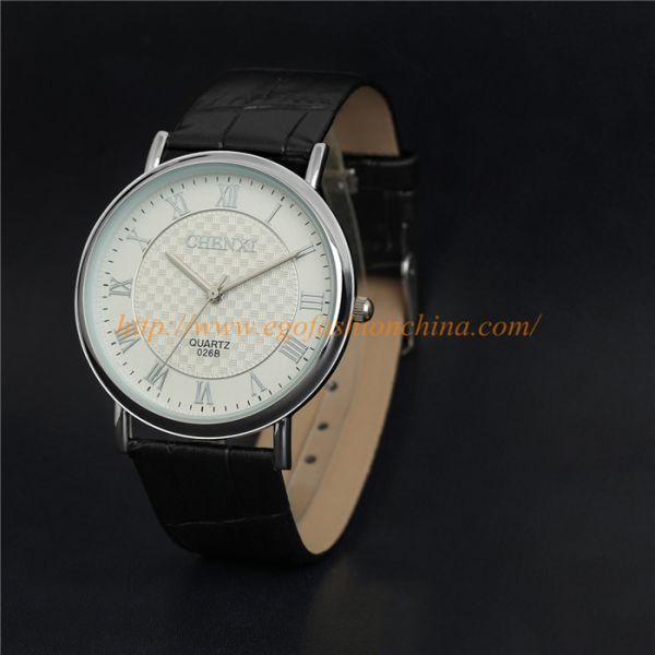 026B Fashion Jewelry Wholesale Watches Man Woman Unisex Quartz Analog Watch Leather Watch