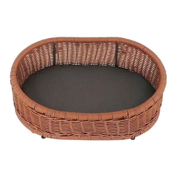 Metal Frame Poly Round Rattan Oval Shape Dog Cat Medium Size Animal House