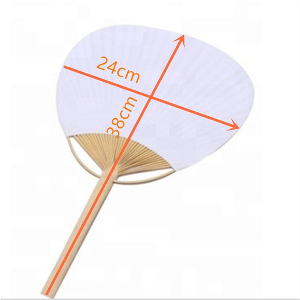 Round Paper Foldable Hand Fans Customized Paddle Hand Fans 15Inch