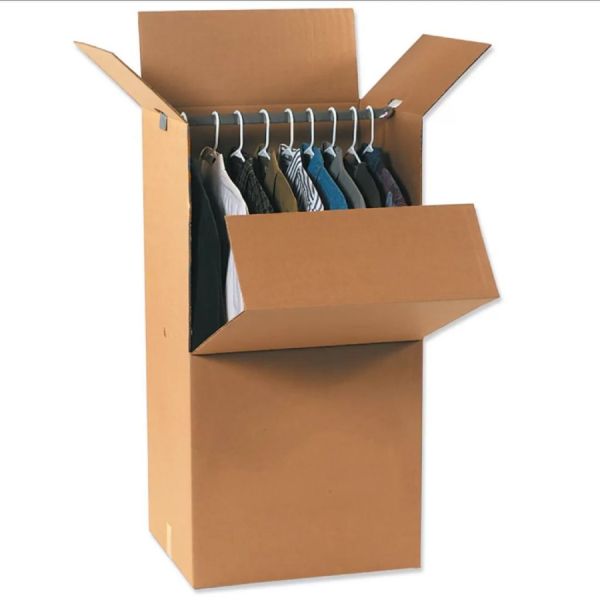 Custom Removable Hanging Rod Suitable for Hanging Clothes Cardboard Wardrobe Moving Box