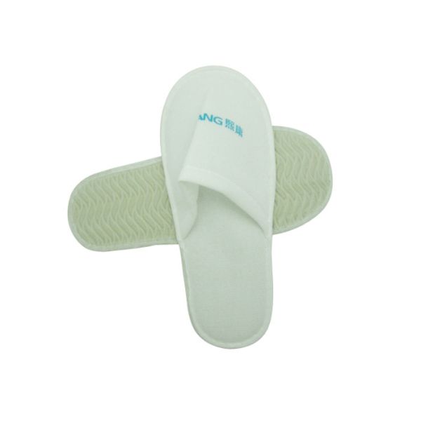 Brushed Fabric Disposable Anti Skid Airline Slippers Hotel White Disposable Slipper