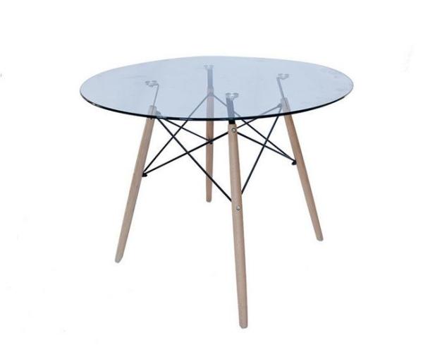 North Europe EAM toughened glass table household simple modern fashion rice table round table