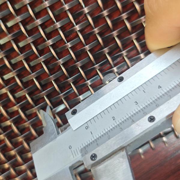 Decorative Antique Brass Copper Plated Stainless Steel Crimped Flat Wire Mesh  Interior Grilles For Building Facade Partition Divider  Curtain Wall
