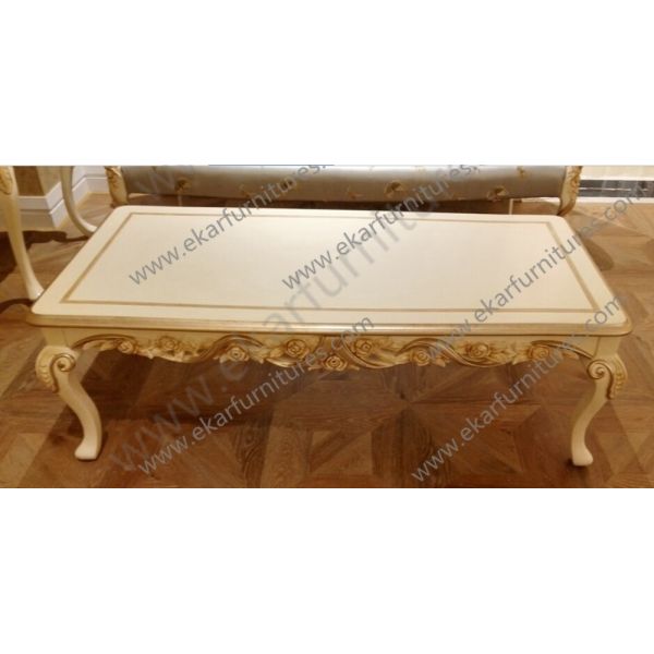 Luxury Antique Rectangle Coffee Table Hand Carved Wooden Coffee Table