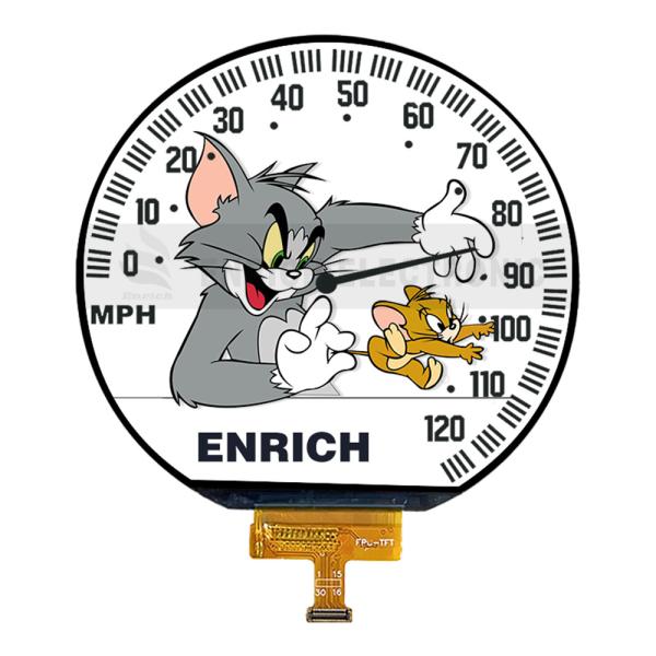 3.6 Inch Circular TFT LCD Display 544x506 Resolution IC ST72566 LVDS