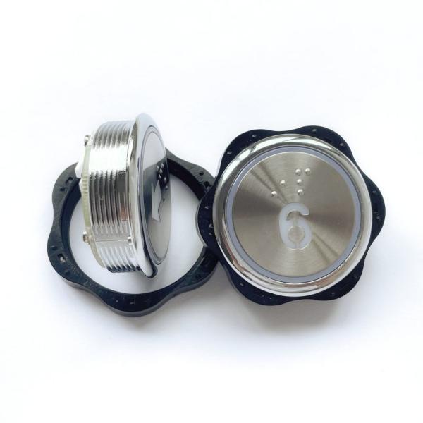 Round Stainless Steel 32.5mm DC24V Braille Push Button Press Floor Button For Elevator Lift