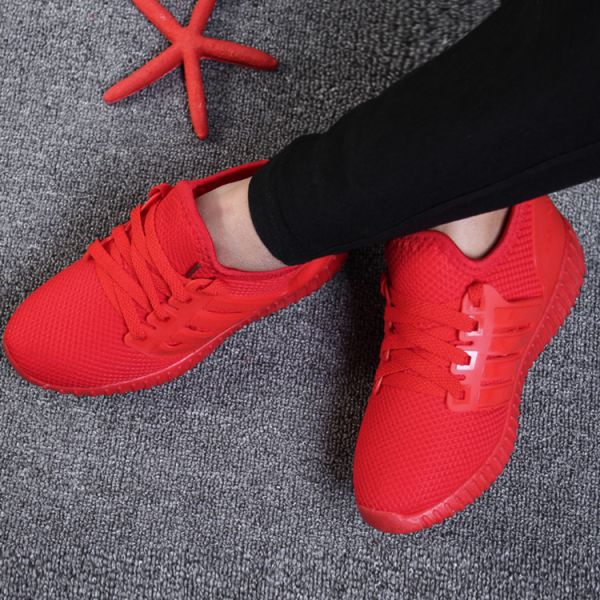 Light Weight Sports Shoes Lace-up Mesh Fabric Shoes For Ladies