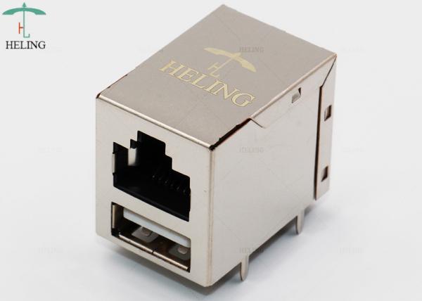 Resistência de isolação 500MΩmin do ângulo direito RJ45 Connecto do Lan Jack de MU882-B021-HPR1 USB