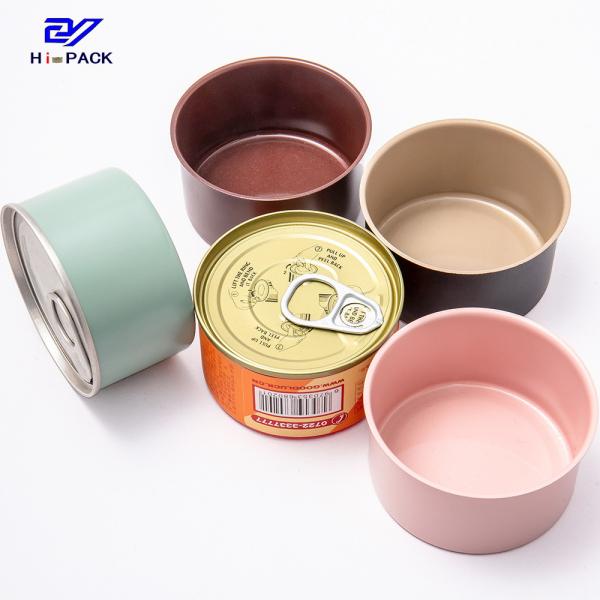 Rosa 80g Volume Alimento para animais de estimação latas Cães Alimento de lata redonda D65x34mm