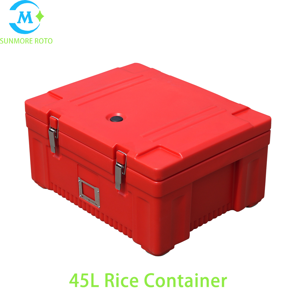 SUNMORE ROTO OEM 45L Rotomolded Thermal Rice Container, Stainless Steel Latch Sealed Insulated Food Storage Box For Catering Food Delivery