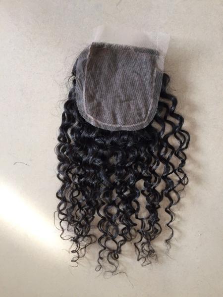 Chinese Remy Hair Lace Closure 8-20 Inches Water Wave Natural Color