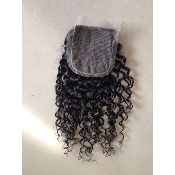 Chinese Remy Hair Lace Closure 8-20 Inches Water Wave Natural Color