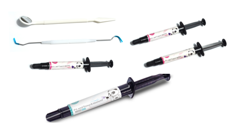 Склеивающее средство для зубов и рванов Фторид отверждённая смола