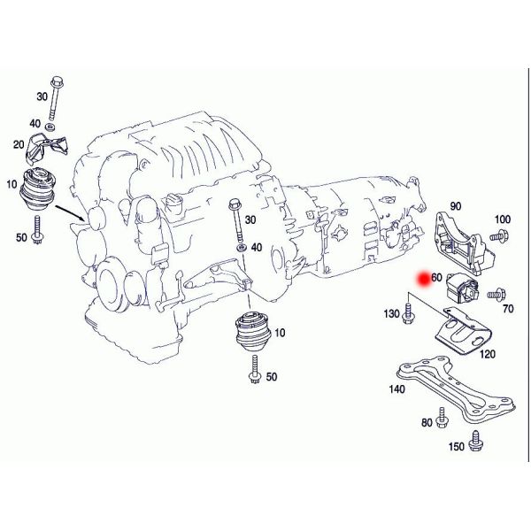 2122400418 2122400918 Transmission Mount For MERCEDES BENZ W202 W204