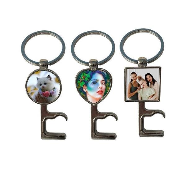Sublimation Bottle Opener Keychain Blank Custom Print Multifunctional Metal Keychain Sublimation Bottle Opener