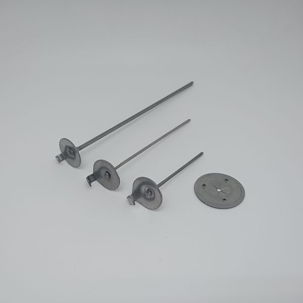 Steel Cap Nail Smooth Shank Type With Checkered Head Style Welding Duct Liner Cup Insulation Pin