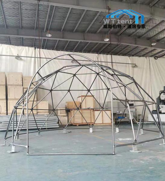 Metal Powder Coating Geodesic Dome Camping Tent 3m - 30m Diameter UV Proof