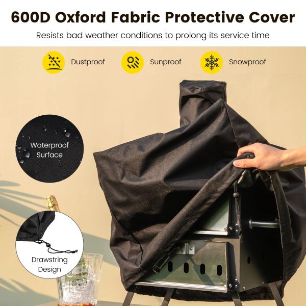 16 дюймовая стальная пиццерия на дровах BBQ с каменной кожурой и съемным столовым столом