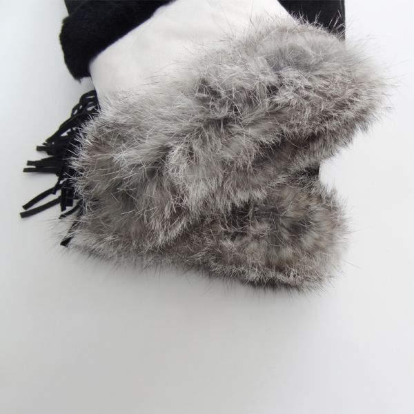 Wholesale customized cheap mitten winter leather gloves women sheepskin