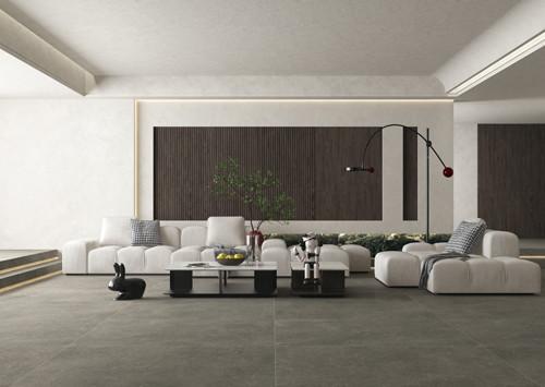 Acid Resistant Indoor Porcelain Tiles Dark Grey Color 750*1500mm Size For Bathroom