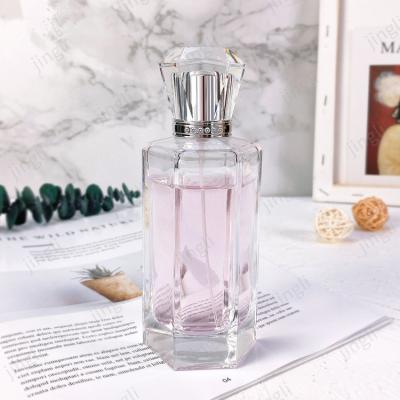 Garrafa transparente dada forma especial do pulverizador de perfume do vidro 100ml com tampão