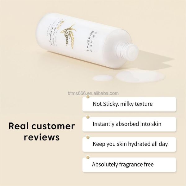 Toner de piel facial de arroz orgánico de marca privada coreana mayorista humectante para el rostro agua de arroz puro tonificante esencial