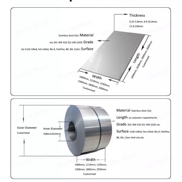 Petrochemical Coloured Stainless Steel Sheet Thickened Anti Oxidation