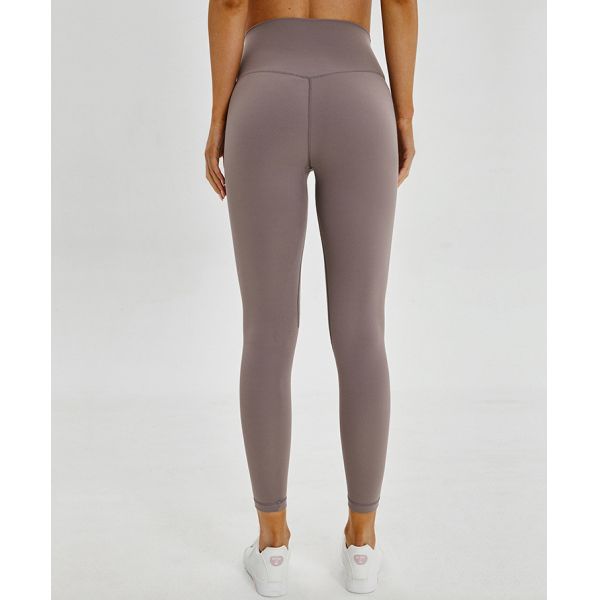 Women'S High Waist Sports Pocket Yoga Pants Solid Color Tight