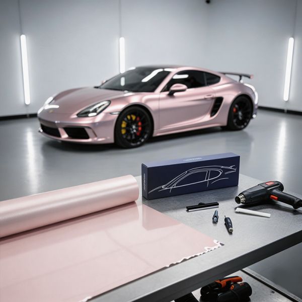 UV Protection Metallic Car Vinyl Wrap Self Healing Liquid Vinyl Car Wrap Shell Pink