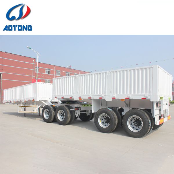 Высокая полезная нагрузка Aotong Гидравлическая система рулевой рампы низкая кровать полуприцеп грузовик 9м 13м
