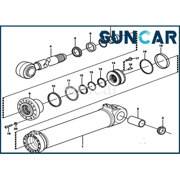 Hydraulic Cylinder Tilting Sealing Kit VOE11707450 SUNCARVO.L.VO L150D Replacement Seal Kits