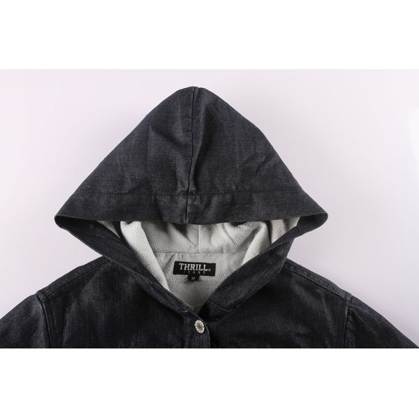 S M L XL 75% Cotton 25% Polyester Ladies Denim Coats For Winter