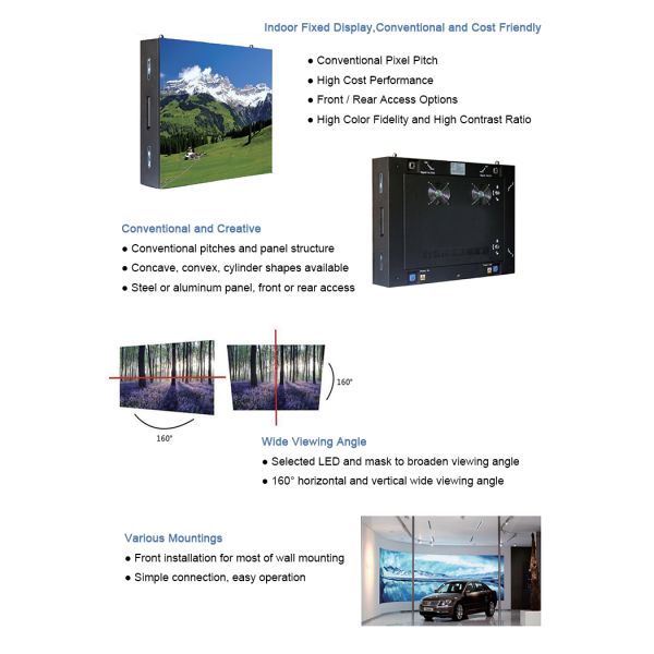 HD P3 indoor Fixed Led Display with Nationstar Leds for Shopping Centre