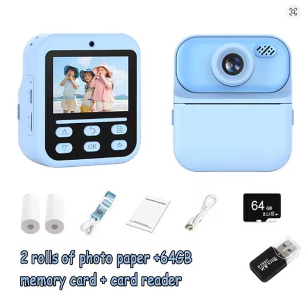 Kids Cartoon Camera Toy 2.4 12MP Digital Camera 1080P HD IPS Screen Instant Print Camera For Boys Girls Gifts