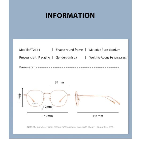 Оптически гибкие стекла рамки титана с прозрачными объективами