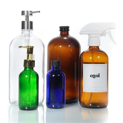 Cosmetic Set Cream Glass Bottle with Pump Luxury Square and Sircular Shape Customized